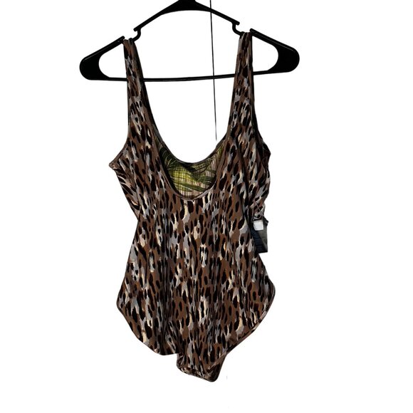 Vince Camuto Reversible One-Piece Swimsuit Leopard & Palm Print Size 14 Women's - Picture 4 of 9